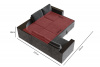 Диван-кровать, набор "Фоборг", ткань Alpina Shadow